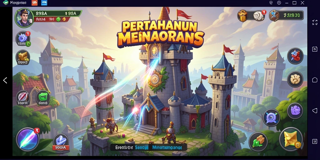 Tampilan menara dan musuh dalam aksi di 898A.