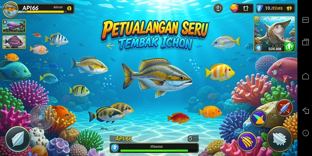 Screenshot gameplay API66 menampilkan aksi seru menangkap ikan.