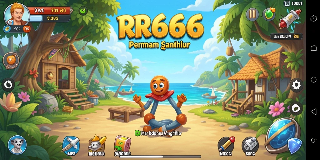 Tampilan gameplay RR666 yang menyenangkan dan penuh warna.