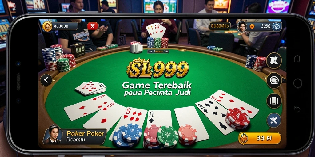 Tampilan gameplay poker yang seru di SL999 dengan antarmuka menarik.