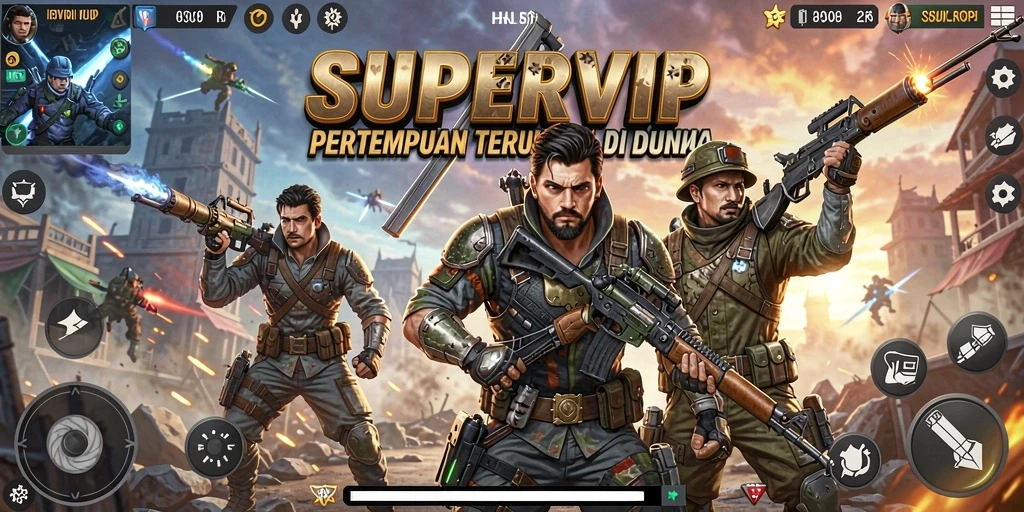 Tampilan epic gameplay Battle Royale di SUPERVIP.