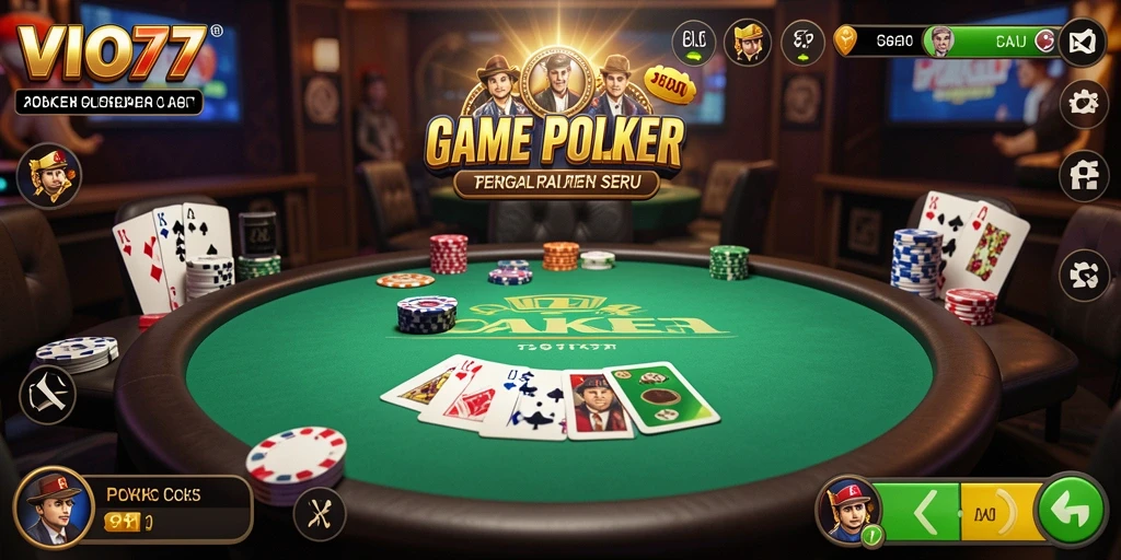 Screenshot gameplay VIO77 menampilkan aksi seru permainan Poker.